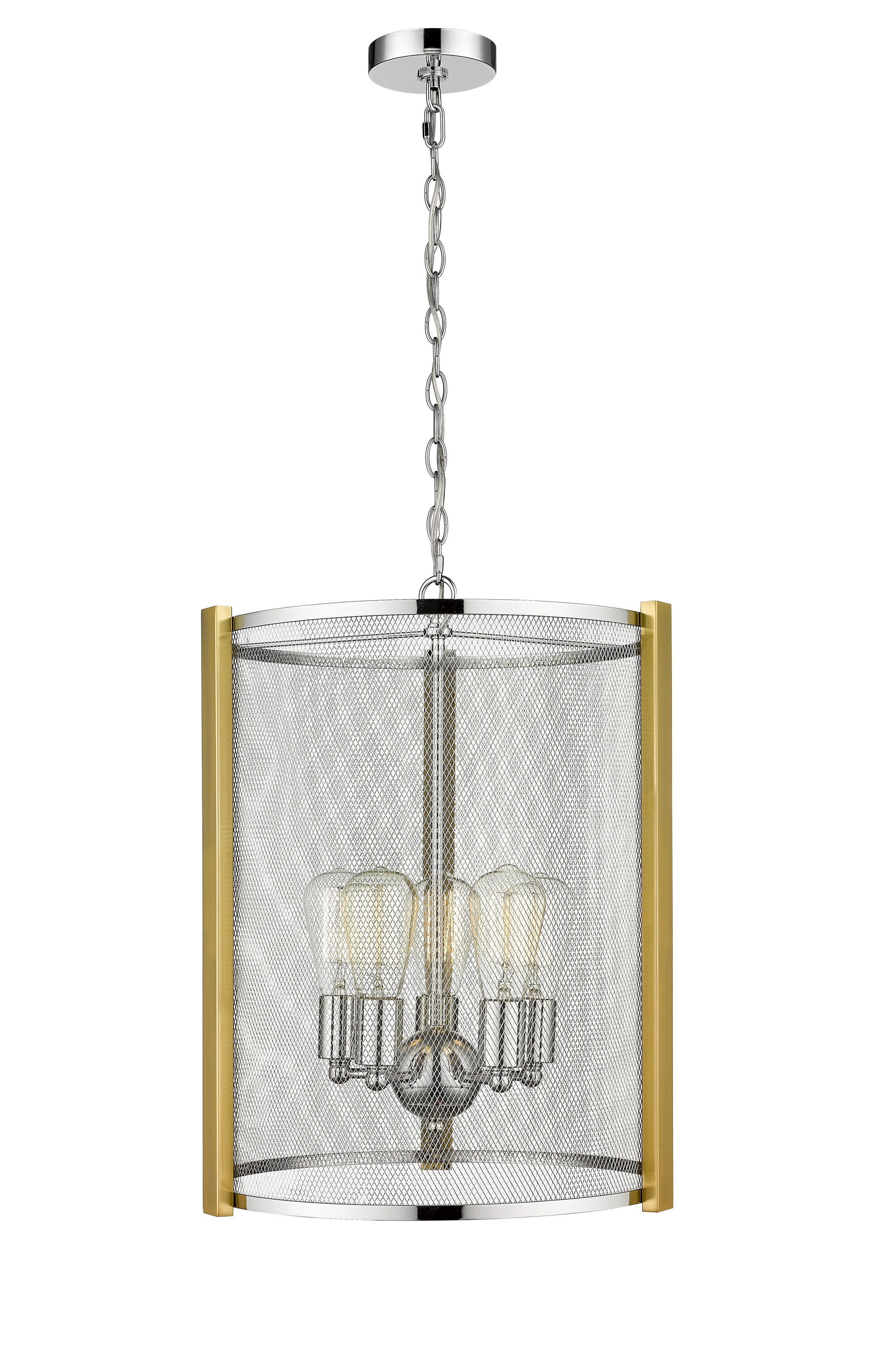 Forge & Fern 5-Light Polished Nickel with Multi-Finish Pendant-5