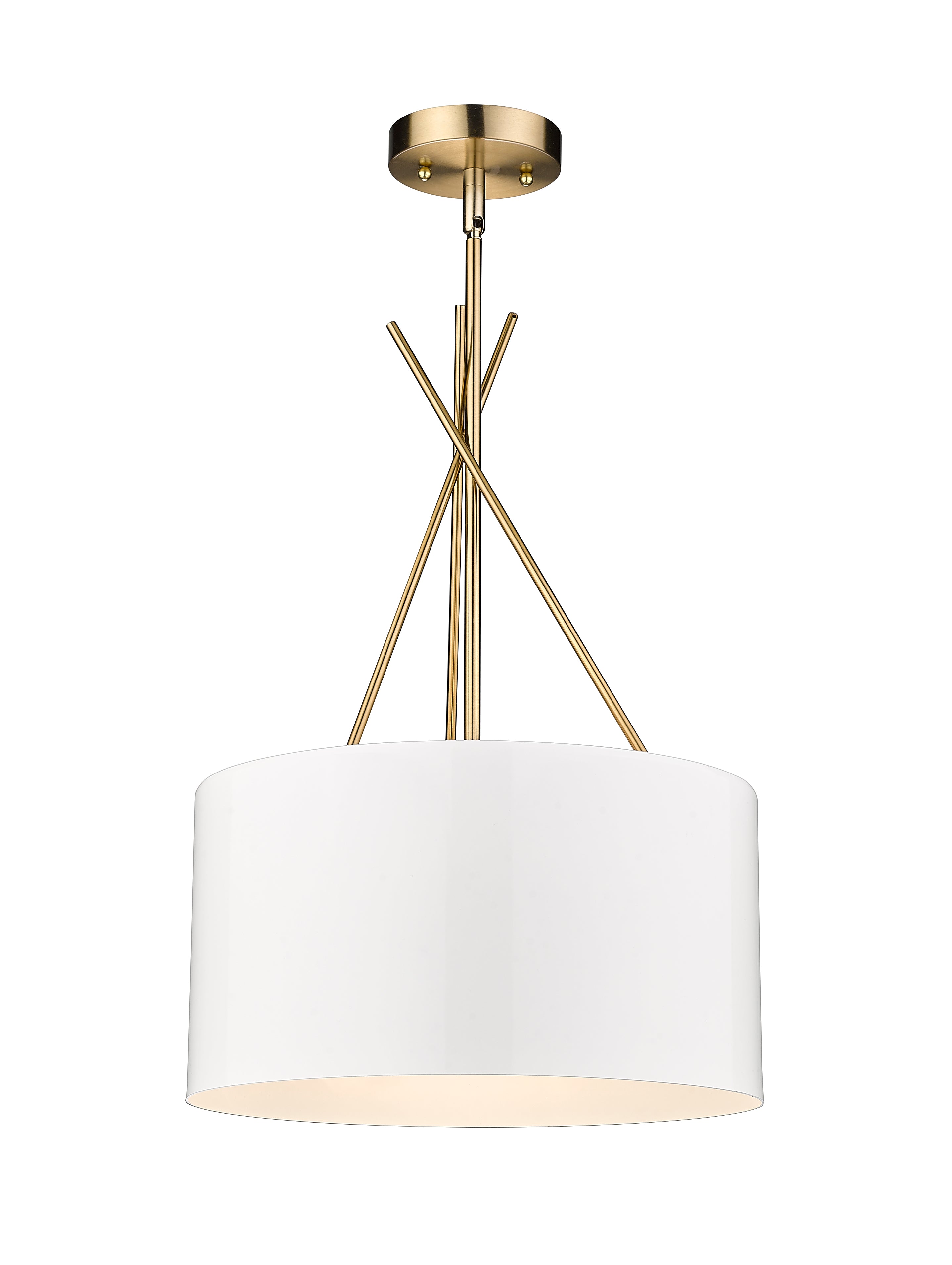 Twizzle Three Light White & Gold Pendant