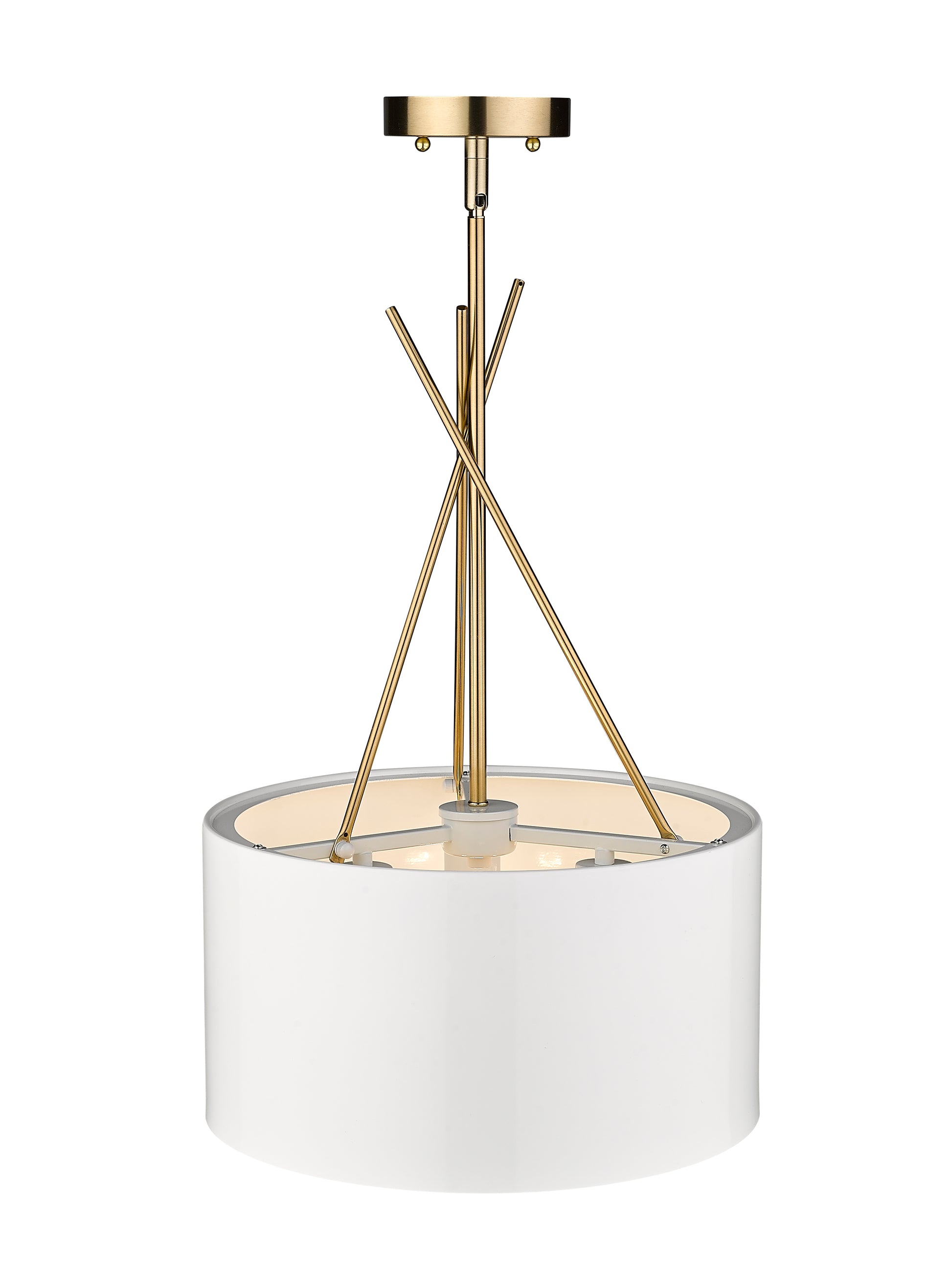 Twizzle Three Light White & Gold Pendant-2