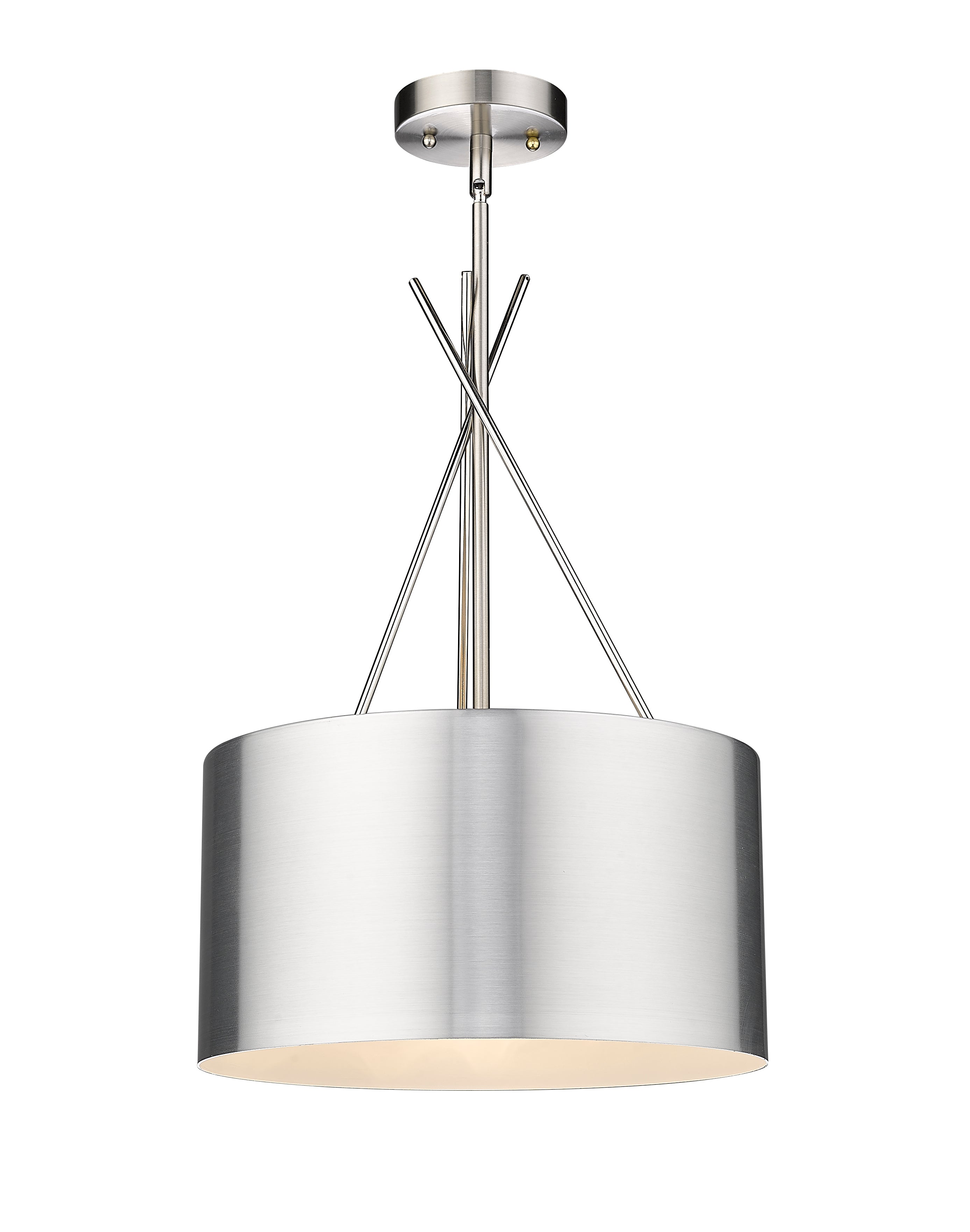 Twizzle Three Light Polished & Brushed Nickel Pendant
