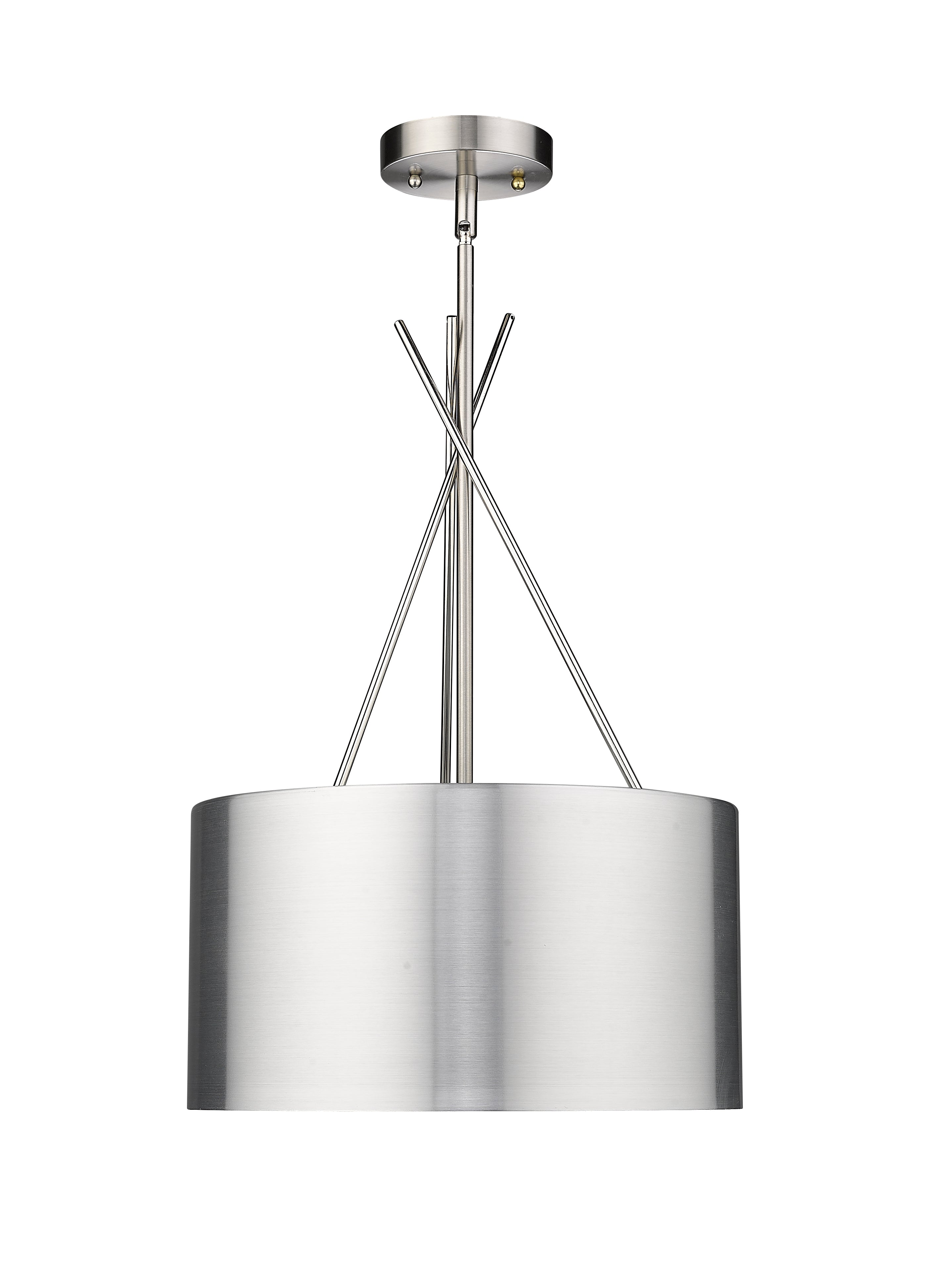 Twizzle Three Light Polished & Brushed Nickel Pendant