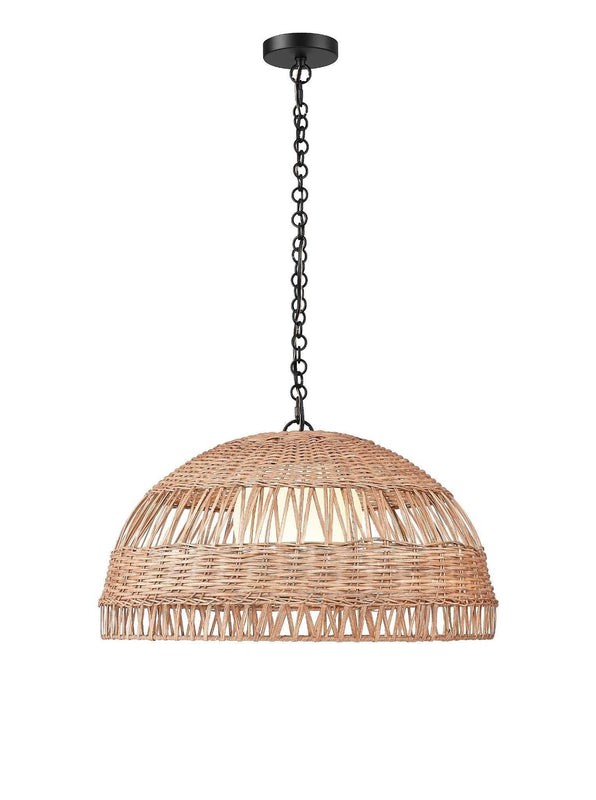 RIVA 1-Light Natural Rattan Pendant by Mirage Lighting-zoom-11