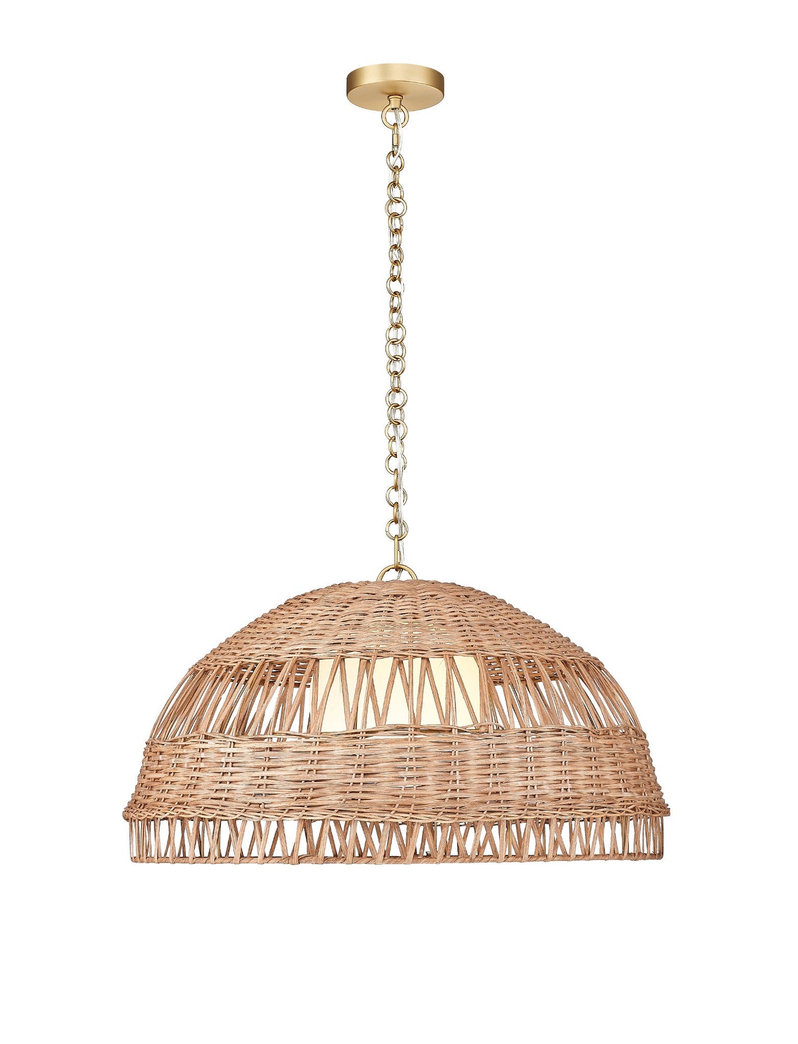 RIVA 1-Light Natural Rattan Pendant by Mirage Lighting-2
