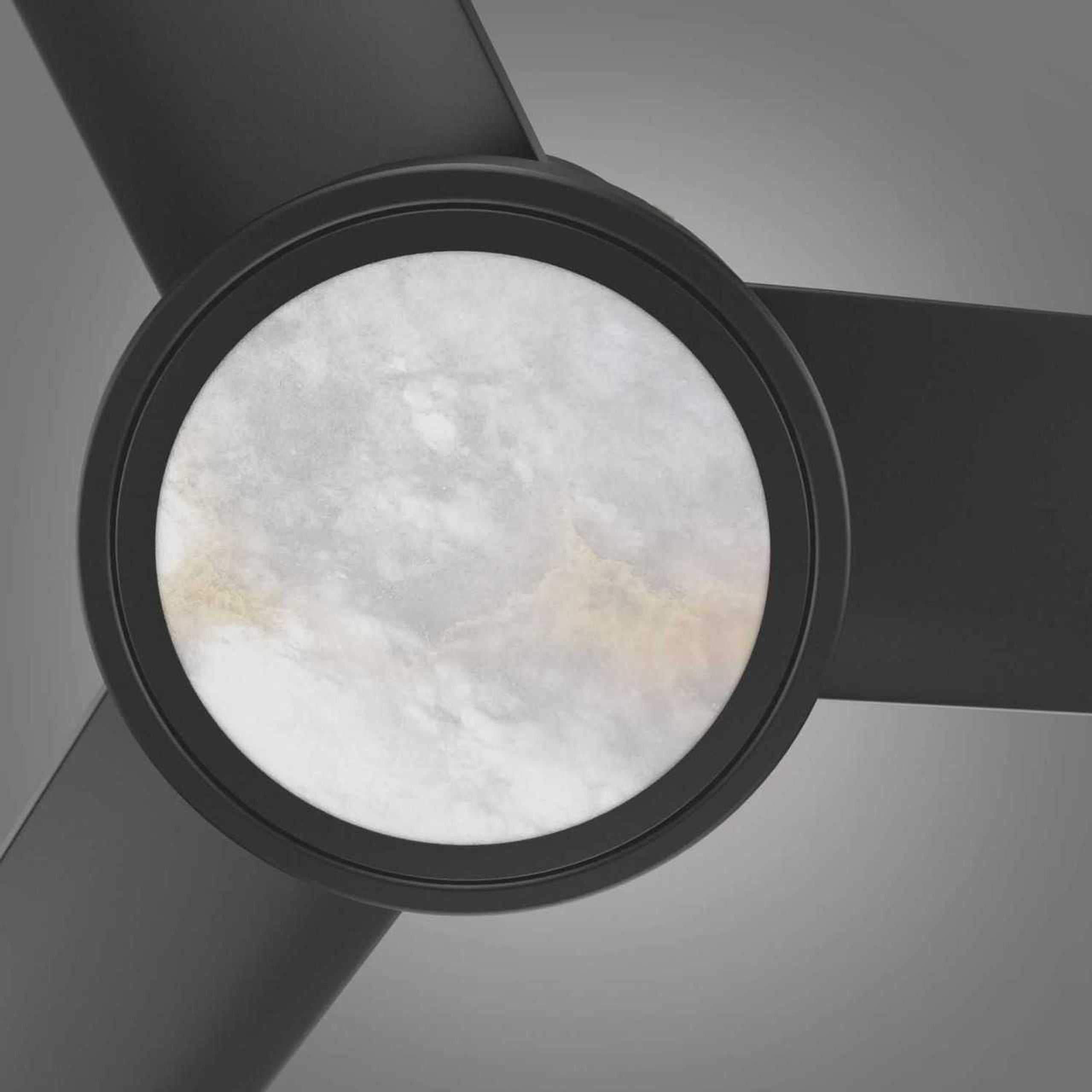 Versa 55" White Hugger Smart Ceiling Fan with Alabaster Lens Mirage Lighting