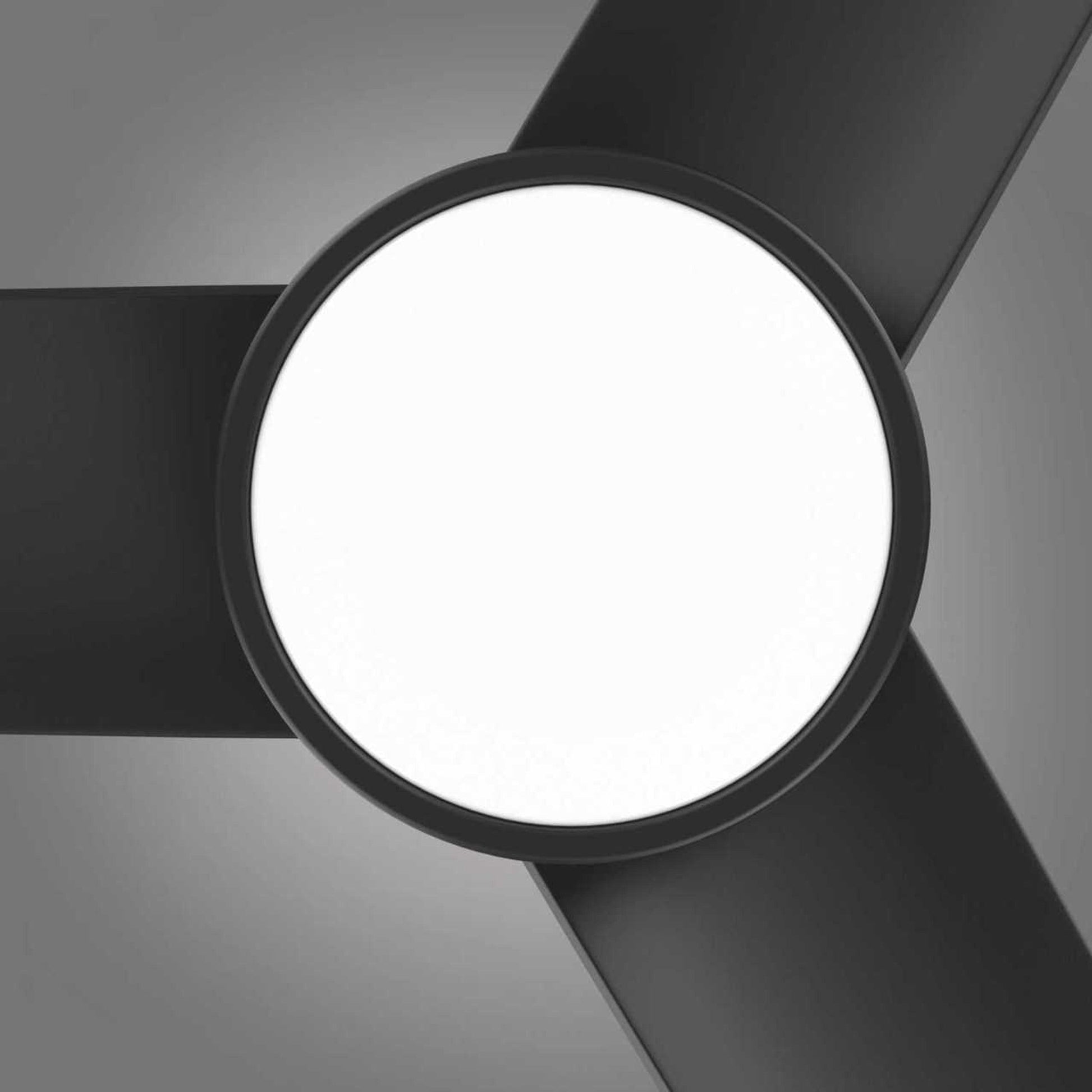 Versa 55" White Hugger Smart Ceiling Fan with Alabaster Lens Mirage Lighting