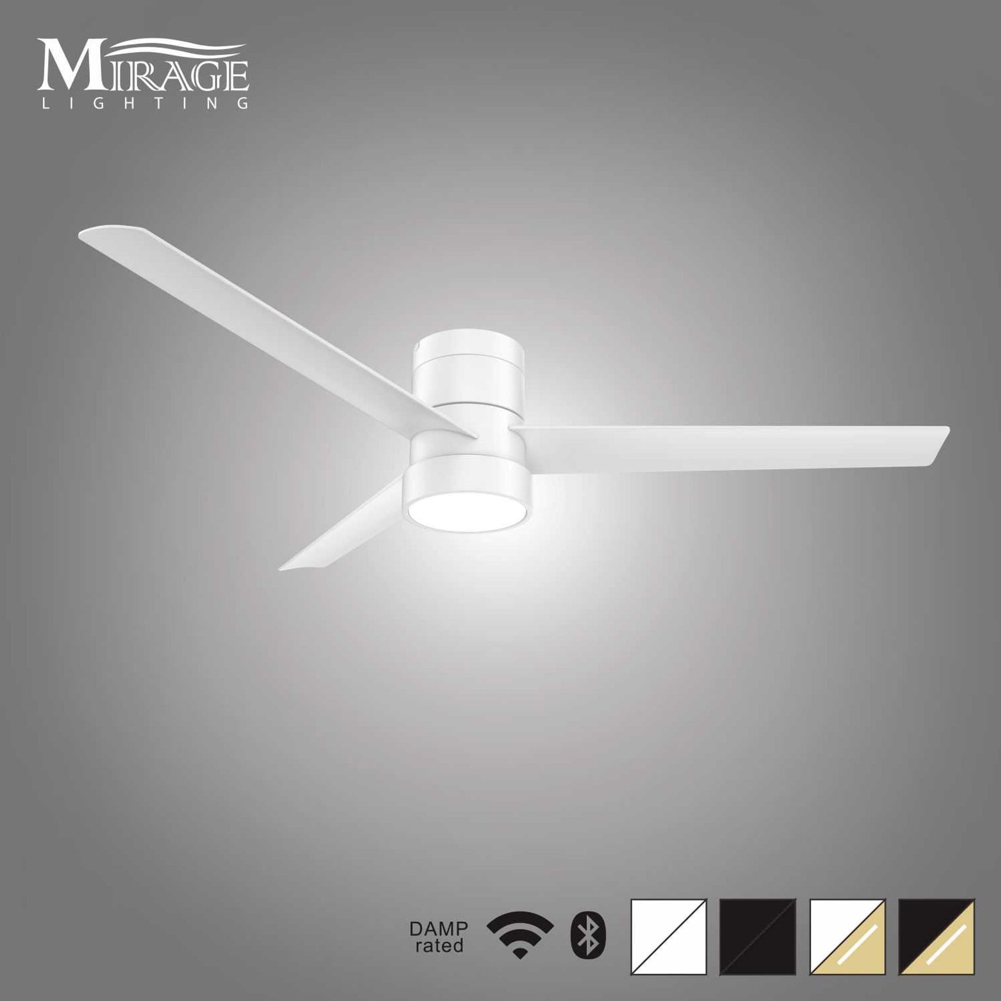 Versa 55" White Hugger Smart Ceiling Fan with Alabaster Lens-6