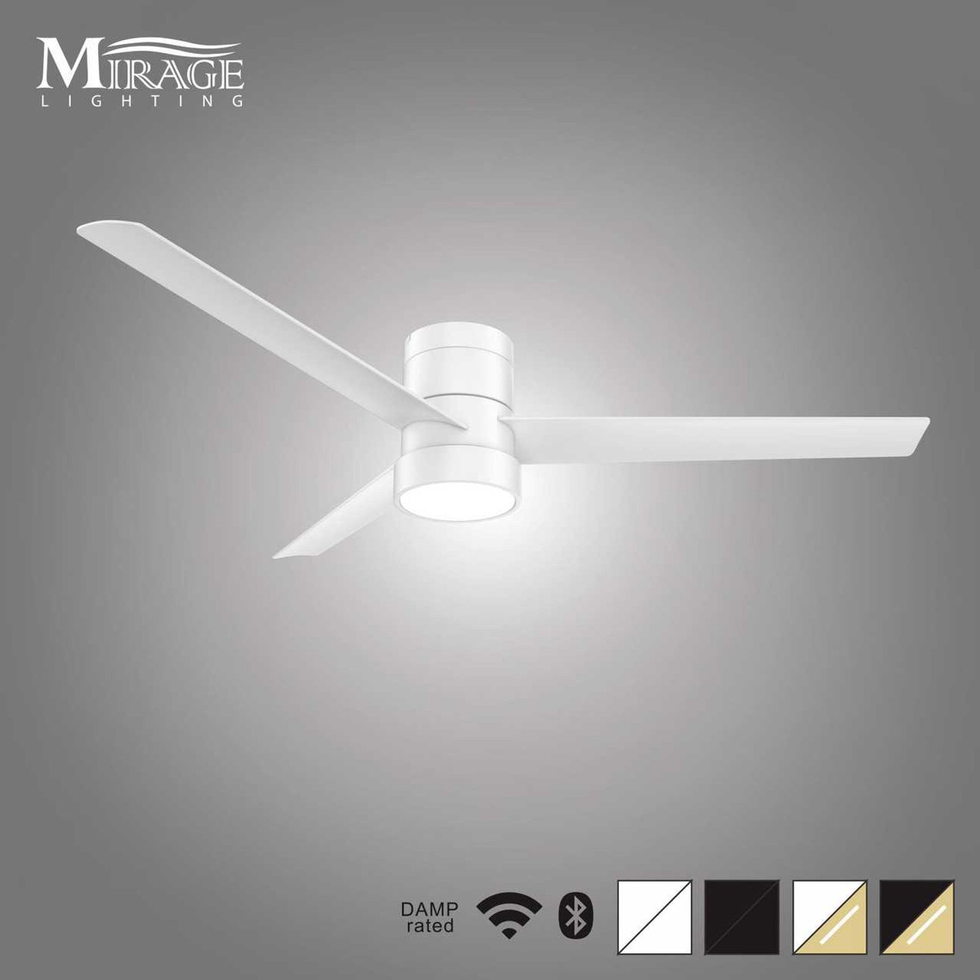 Versa 55" White Hugger Smart Ceiling Fan with Alabaster Lens-2